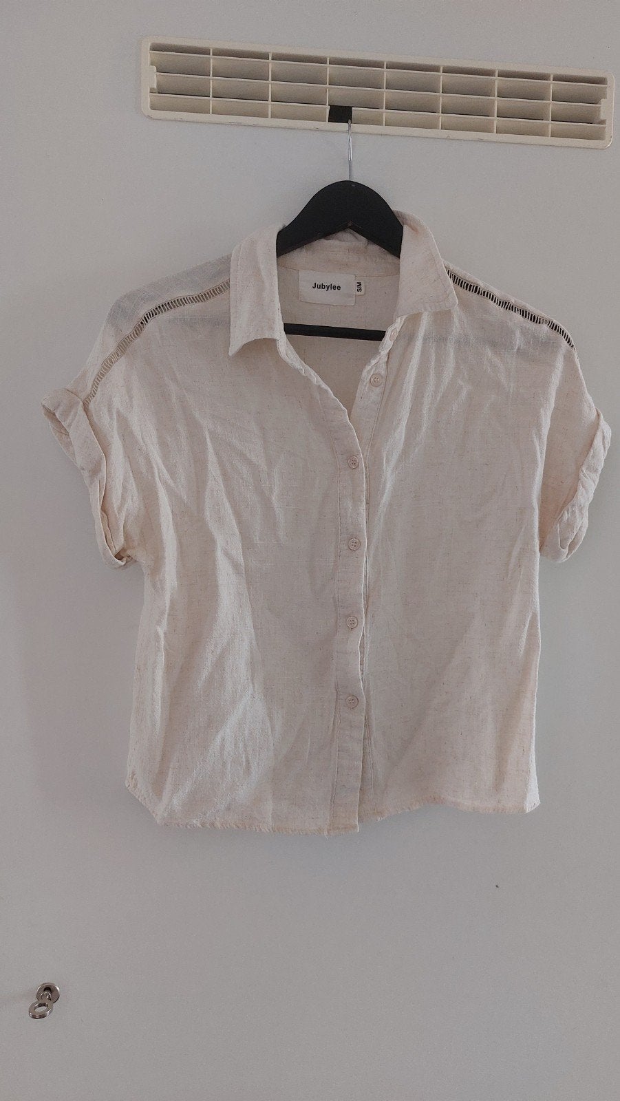 Jubylee linnen blouse S/M, Beige, Ophalen of Verzenden, Zo goed als nieuw, Jubylee