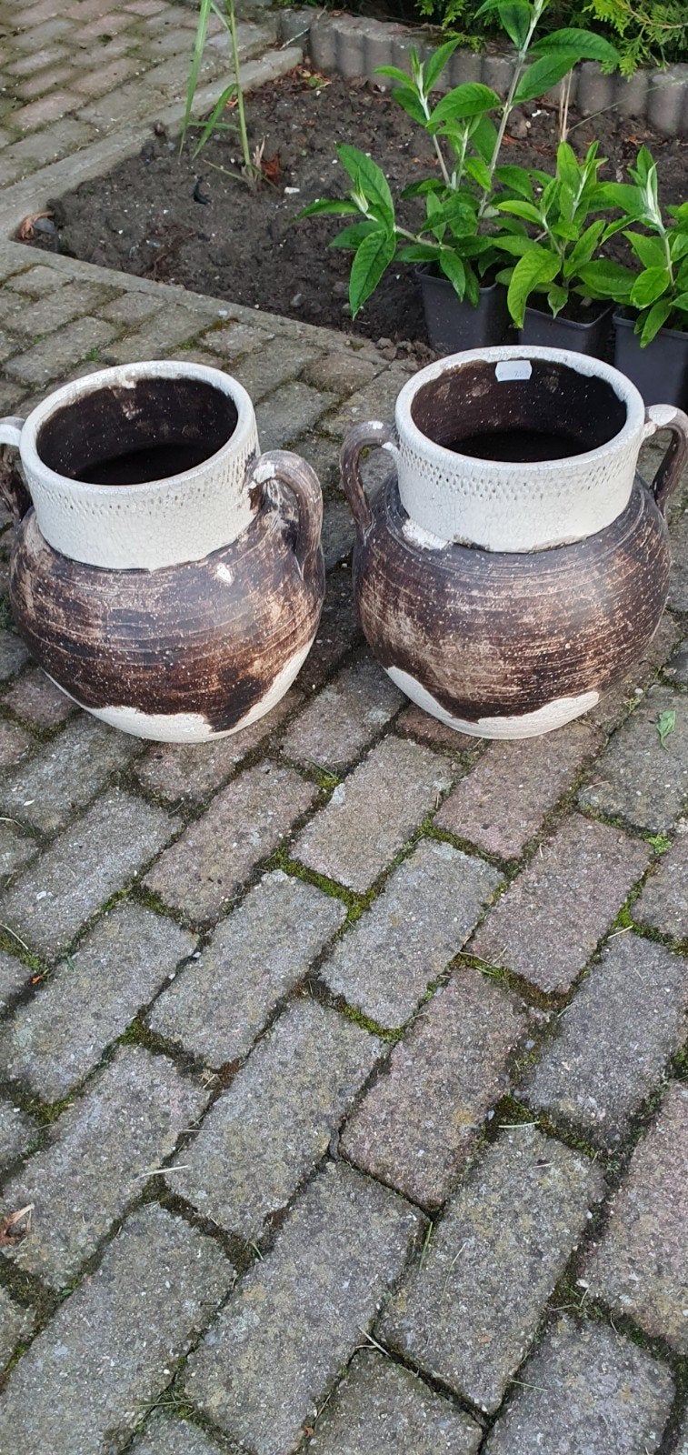 bloempotten, 2 stuks..., Ophalen, Rond, Aardewerk, Minder dan 40 cm