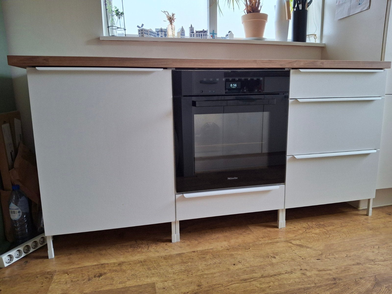 Ikea ENHET Keukenaanbouw met werkblad en afvalbakken, Ophalen, Enkelwandige keuken