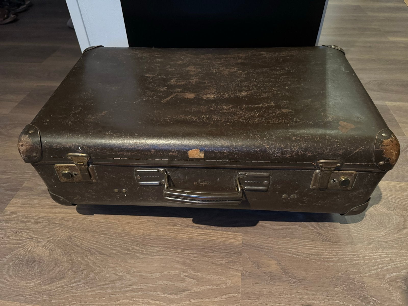 Vintage Koffer met Wieltjes - Uniek Nachtkastje/Bijzettafel, Ophalen