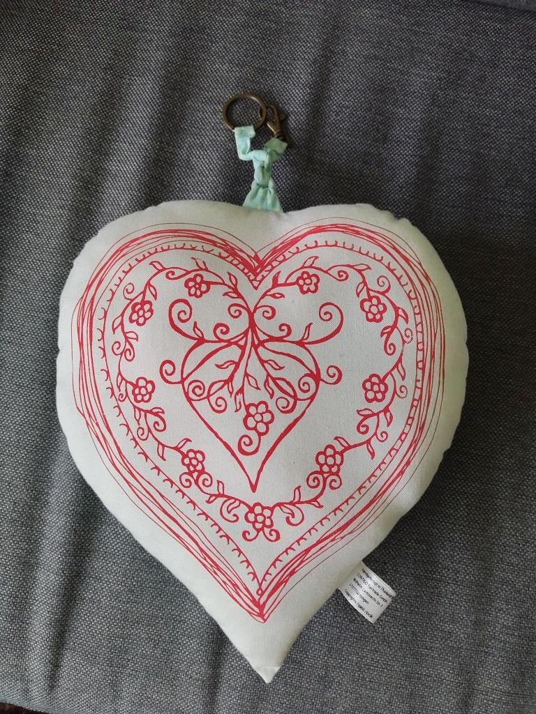 Hartjeskussen, Huis en Inrichting, Woonaccessoires | Kussens, Ophalen of Verzenden, Gebruikt, Overige kleuren, Hartvormig