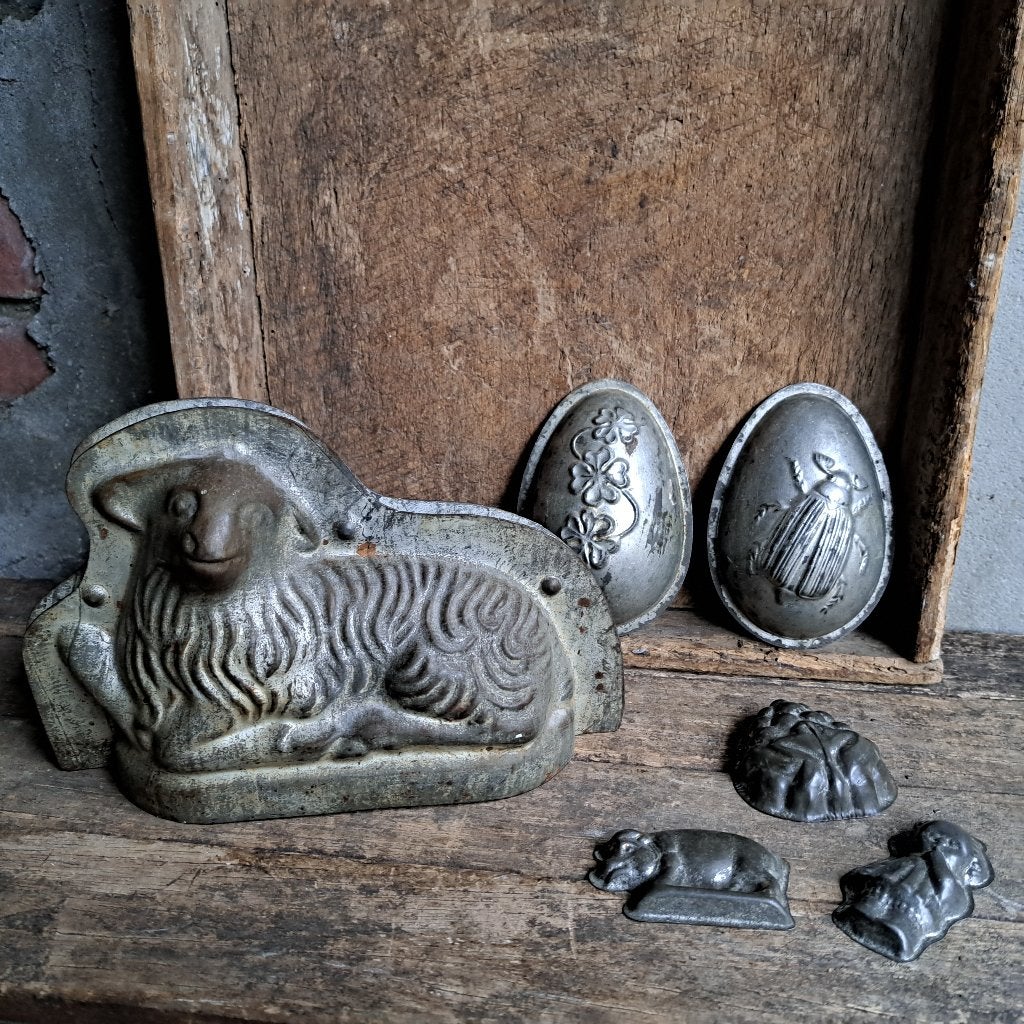 Oude chocoladevorm chocolademal schaap lam half ei *Etage3*, Gebruikt, ., Ophalen of Verzenden, .