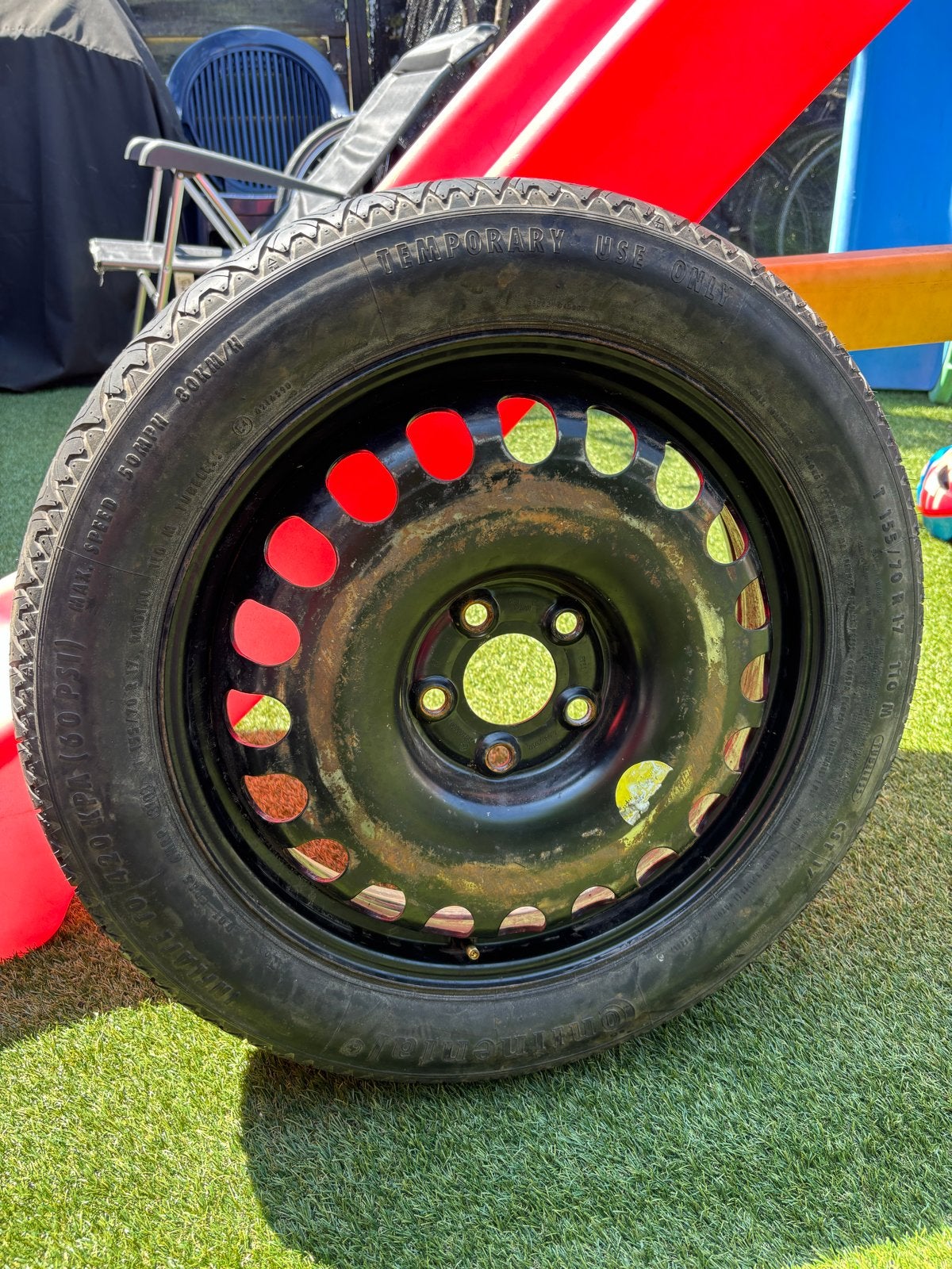 Thuiskomer / Reservewiel T155/70 R17 110M, Auto-onderdelen, Banden en Velgen, Ophalen, Gebruikt, 155 mm, Banden en Velgen