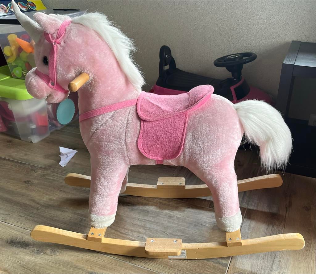 Roze hobbelpaard, Ophalen, Gebruikt