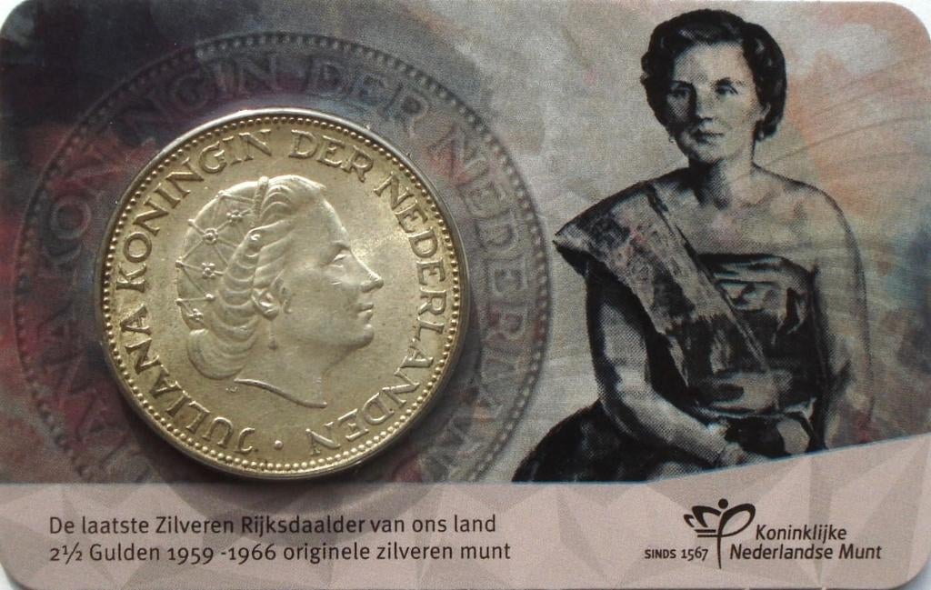Nederland 2,5 gulden 1961 (afscheid Rijksdaalder coincard), Postzegels en Munten, Munten | Nederland, 2½ gulden, Koningin Juliana