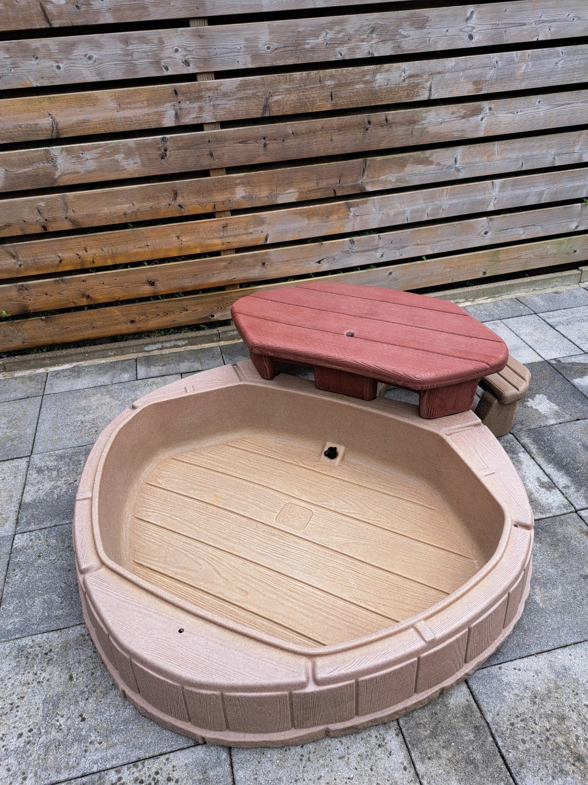 Step2 zandbak met picknicktafel bruin zgan, Ophalen, Zo goed als nieuw