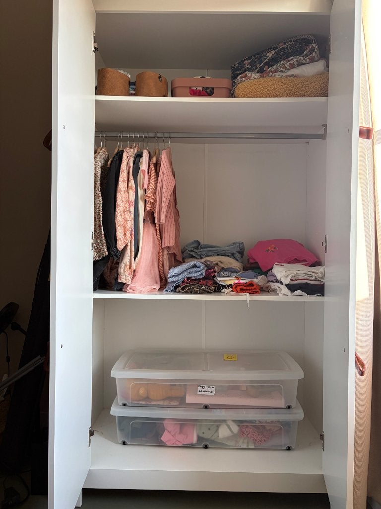 Witte kledingkast kinderkamer, Ophalen, Met deur(en), Gebruikt, 100 tot 150 cm