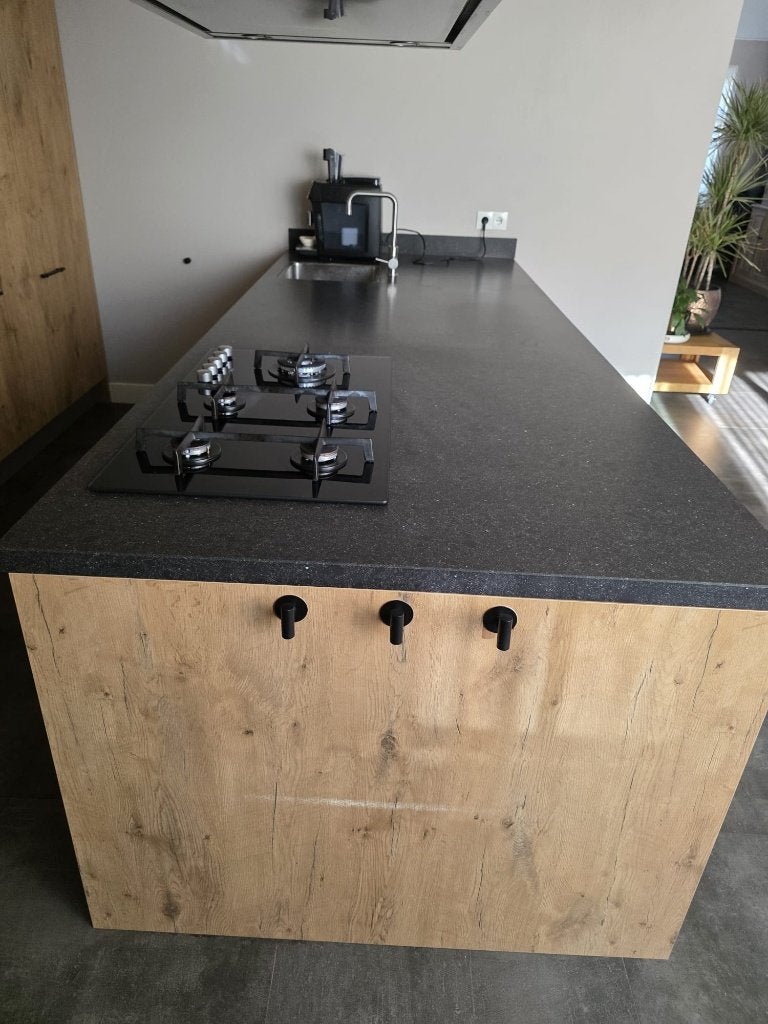 Moderne eilandkeuken +AEG apparatuur – Compleet GEDEMONTEERD, Overige kleuren, Overige typen, Ophalen of Verzenden, Zo goed als nieuw
