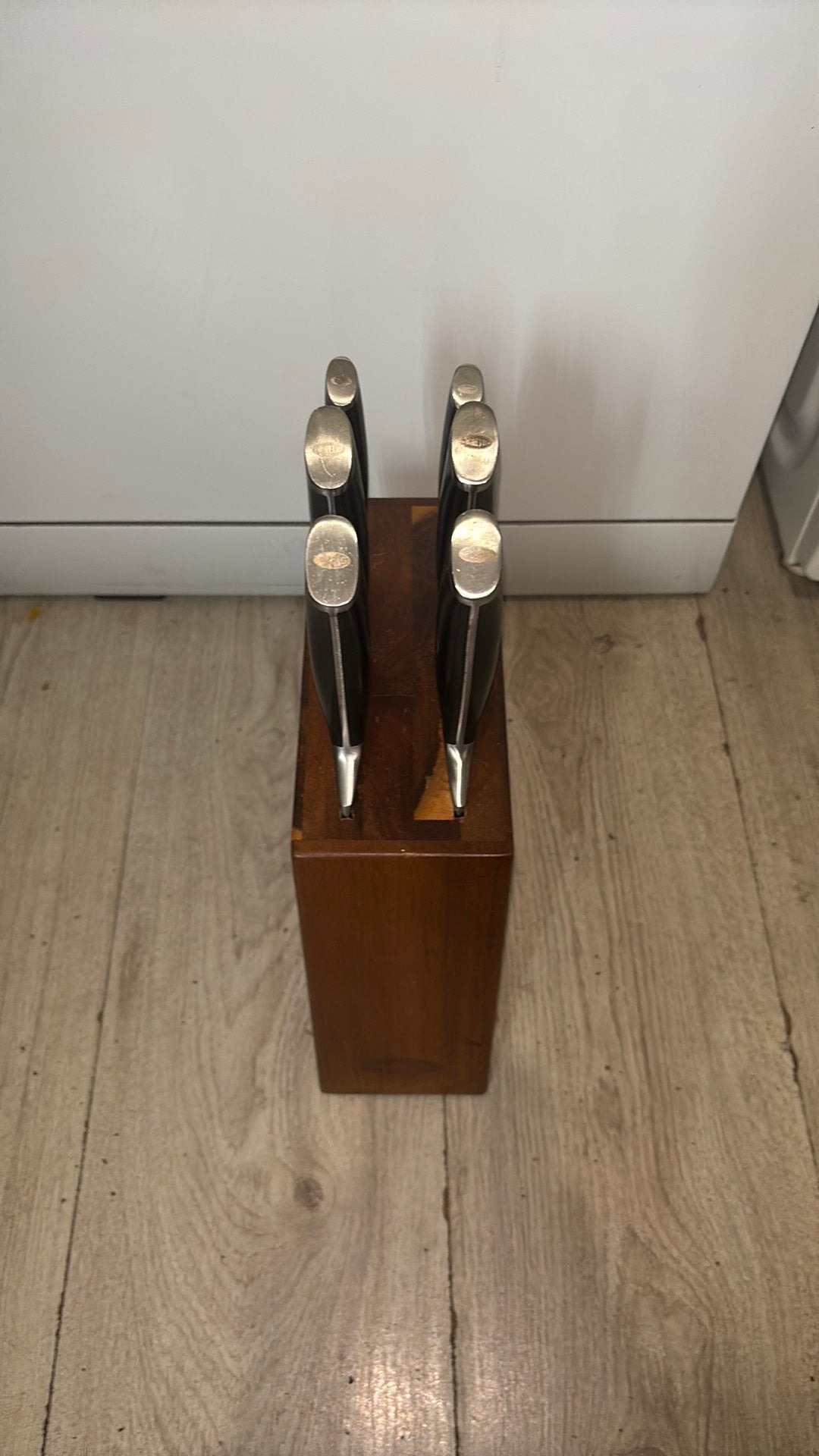 Boretti mesen set, Keukenmes, Ophalen of Verzenden, Zo goed als nieuw, Rvs of Chroom