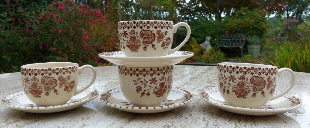 Staffordshire Jamestown Old Granite Thee servies +schaaltjes, Nieuw, Ophalen of Verzenden, Wedgwood, Aardewerk