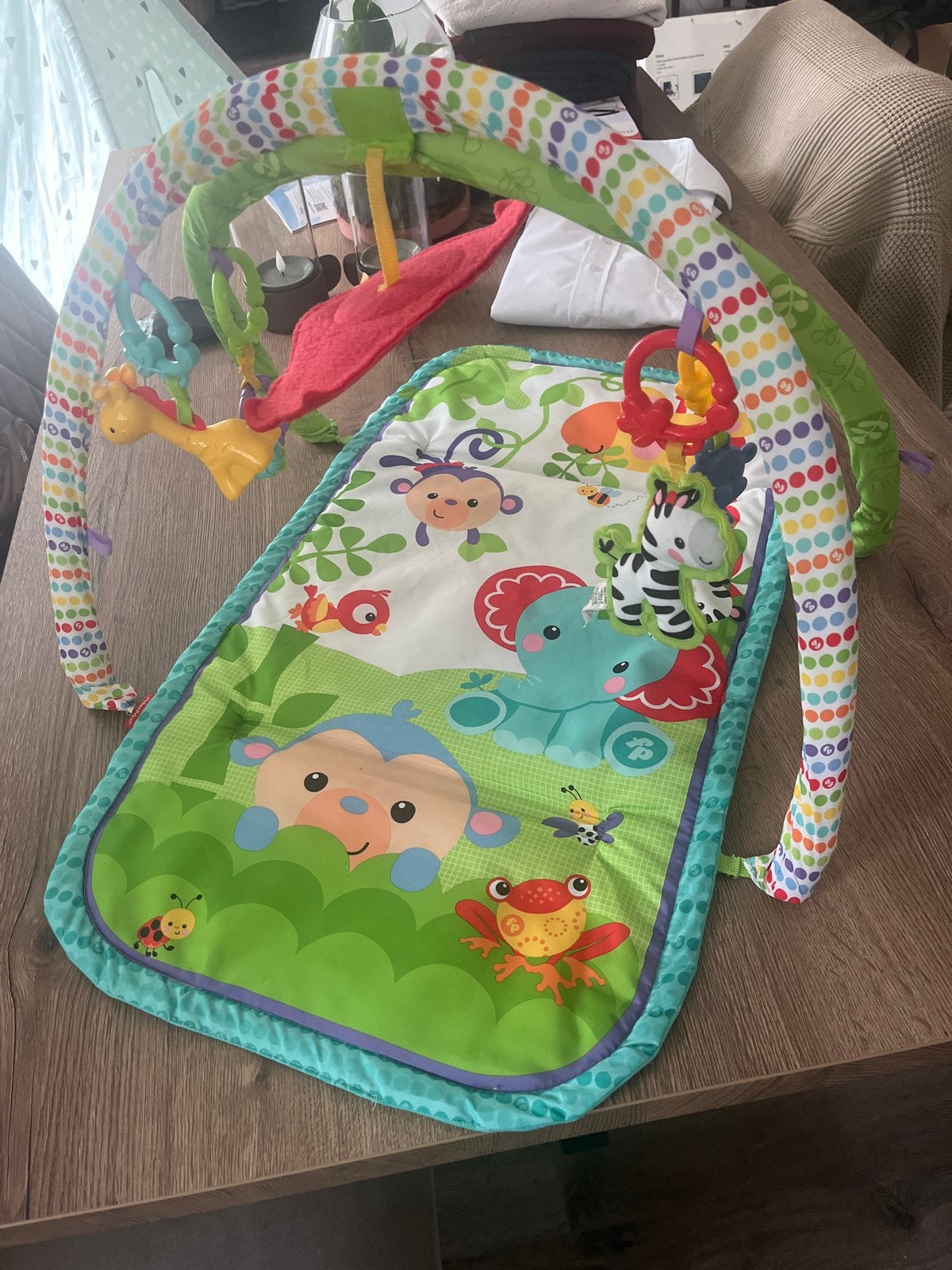 Fisher-Price Babygym met muziekdoosje en speelkleed, Ophalen, Gebruikt, Babygym, Met geluid