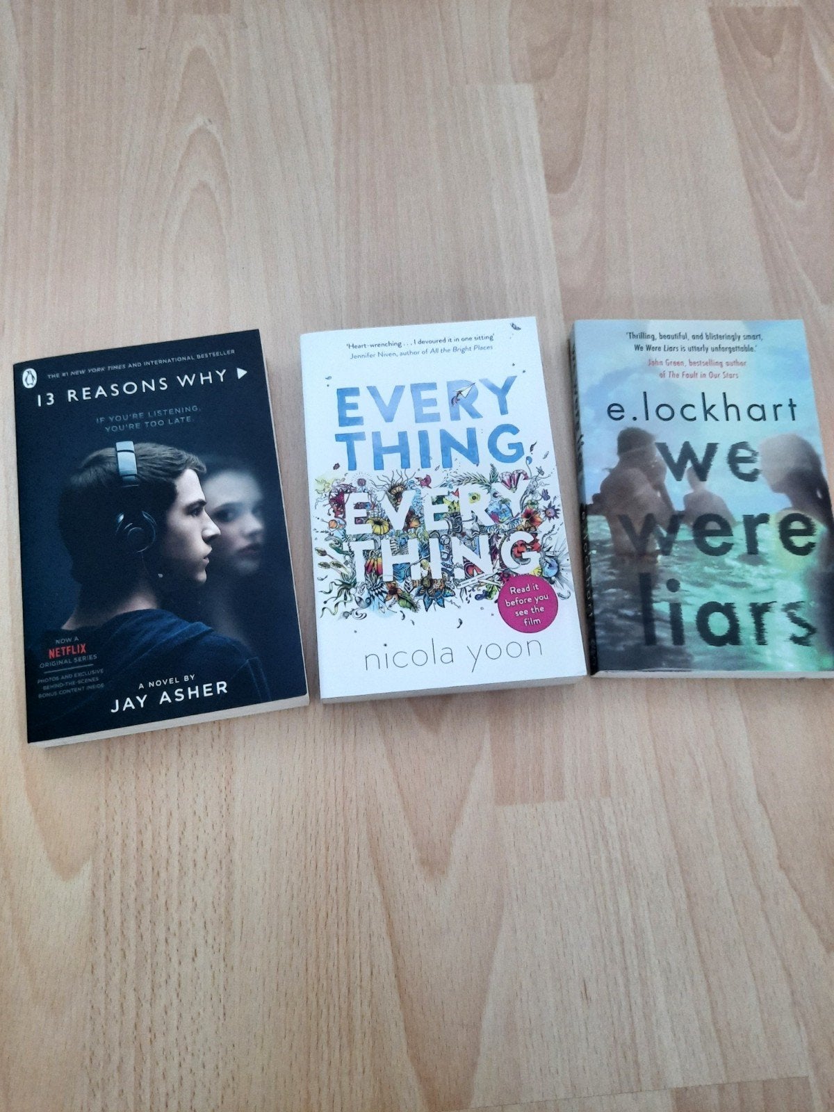 Engelse boeken - 13 Reasons Why, Everything, We Were Liars, Boeken, Ophalen of Verzenden, Zo goed als nieuw, Jay Asher, Nicola Yoon, E. Lockhart