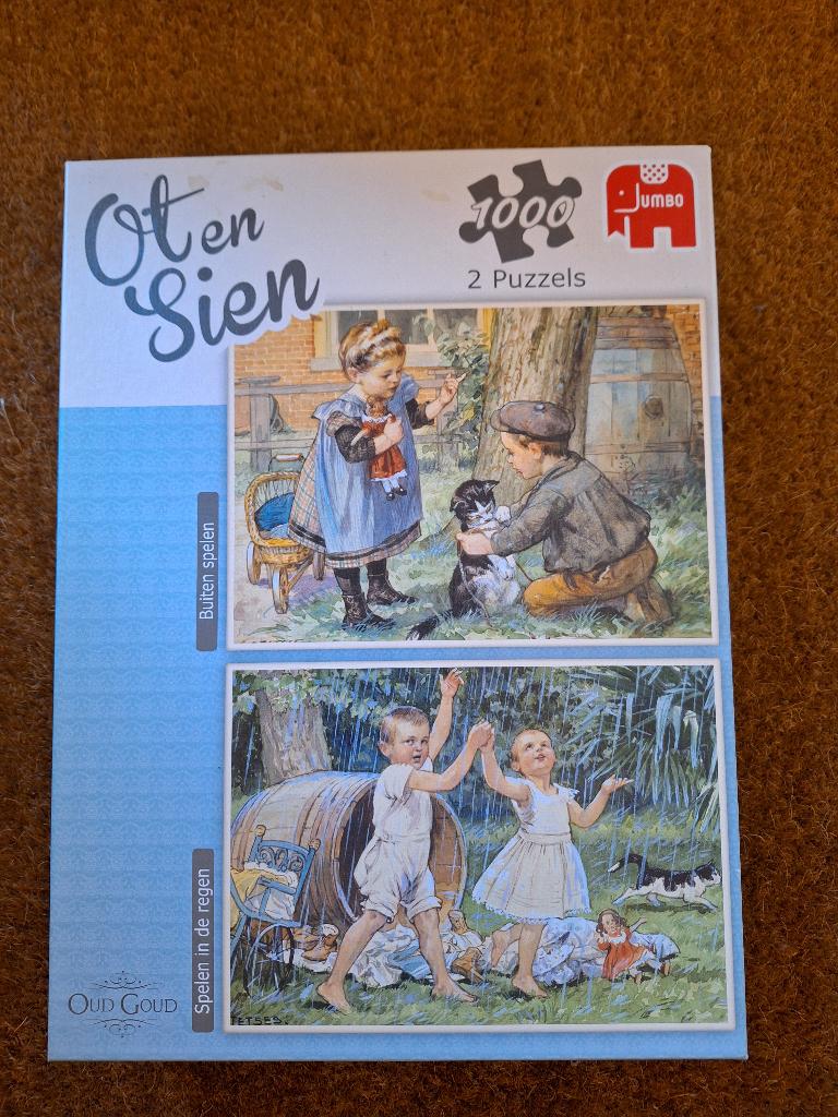 Ot en Sien puzzel 2x 1000st, Ophalen of Verzenden, 500 t/m 1500 stukjes, Gebruikt, Legpuzzel