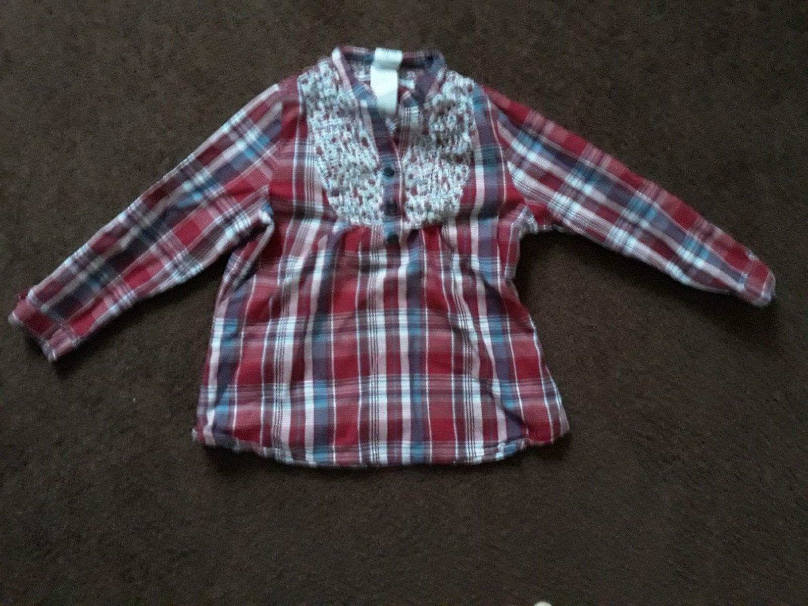 Leuk geruite tuniekje maat 98/104, Kinderen en Baby's, Kinderkleding | Maat 98, Gebruikt, Meisje, H&M, Overhemd of Blouse