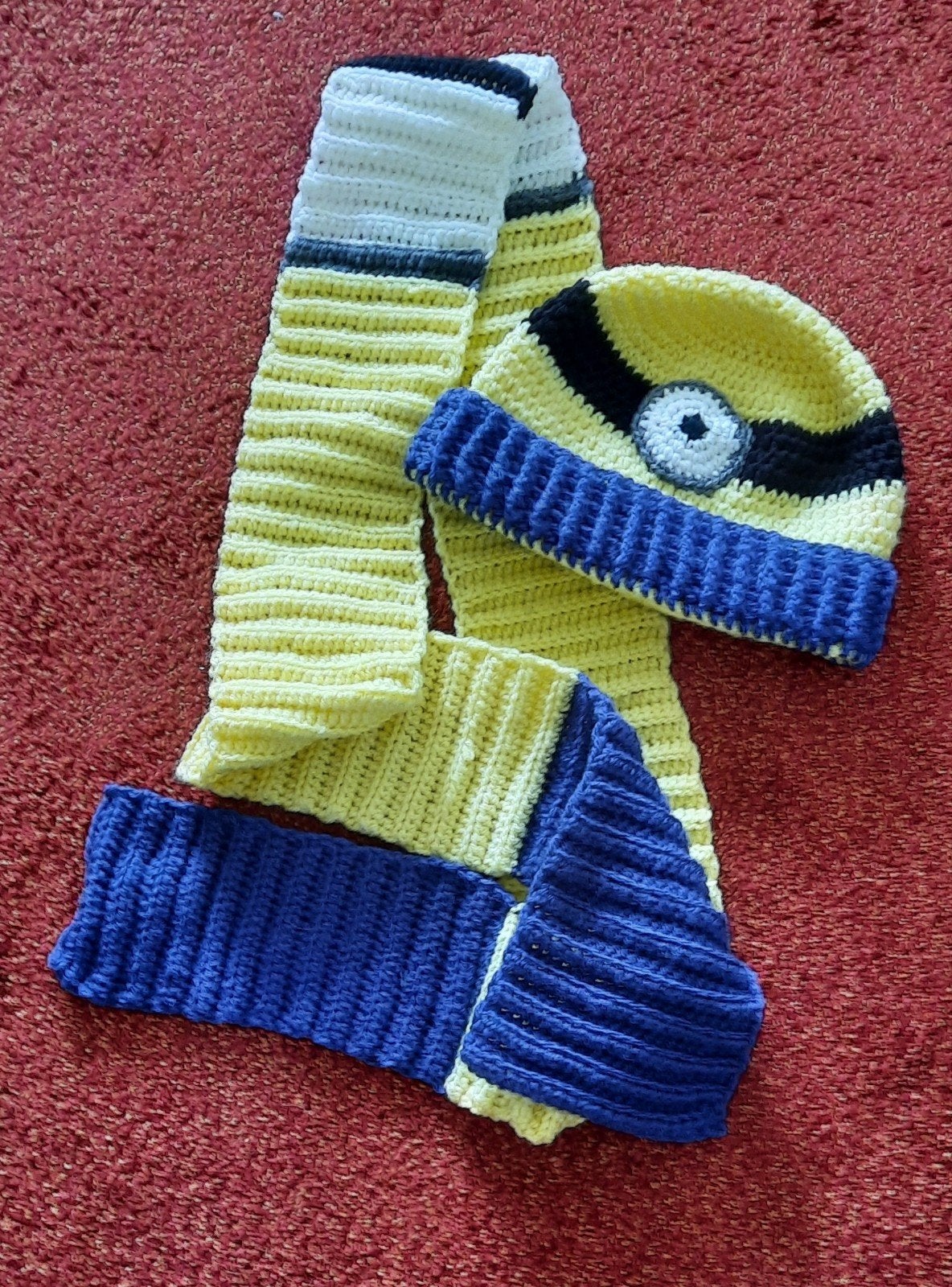 Minion Sjaal en Muts Set - Gehaakt, Handgemaakt, Ophalen of Verzenden, Nieuw, Muts