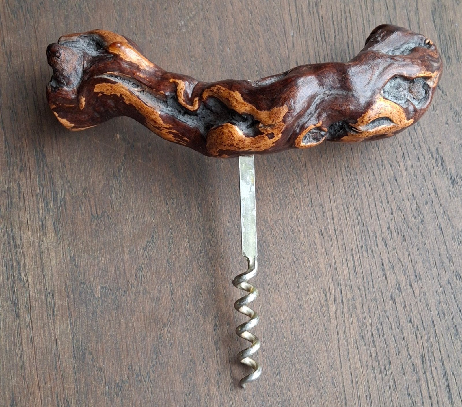 Vintage Franse Kurkentrekker van Wijnrank Hout, Ophalen of Verzenden