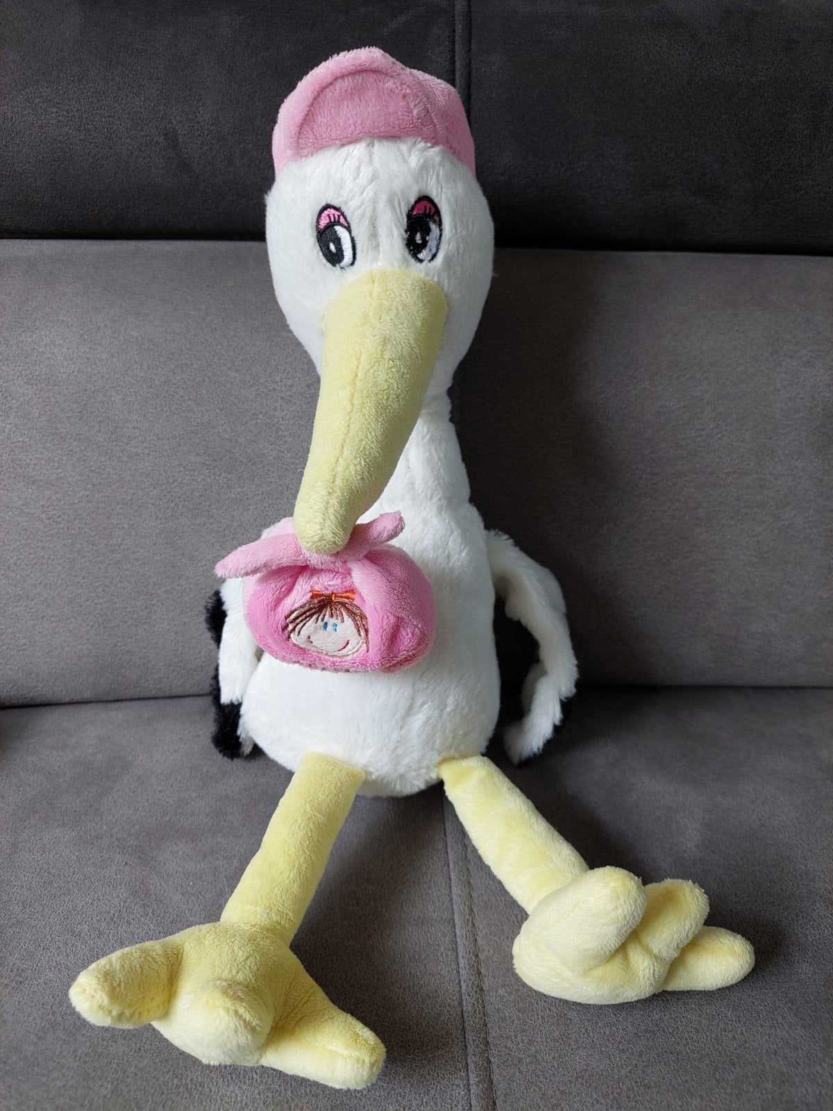 Ooievaar Kraamvogel met baby Knuffel Plush Pluche, Overige merken, Overige karakters, Overige typen, Nieuw