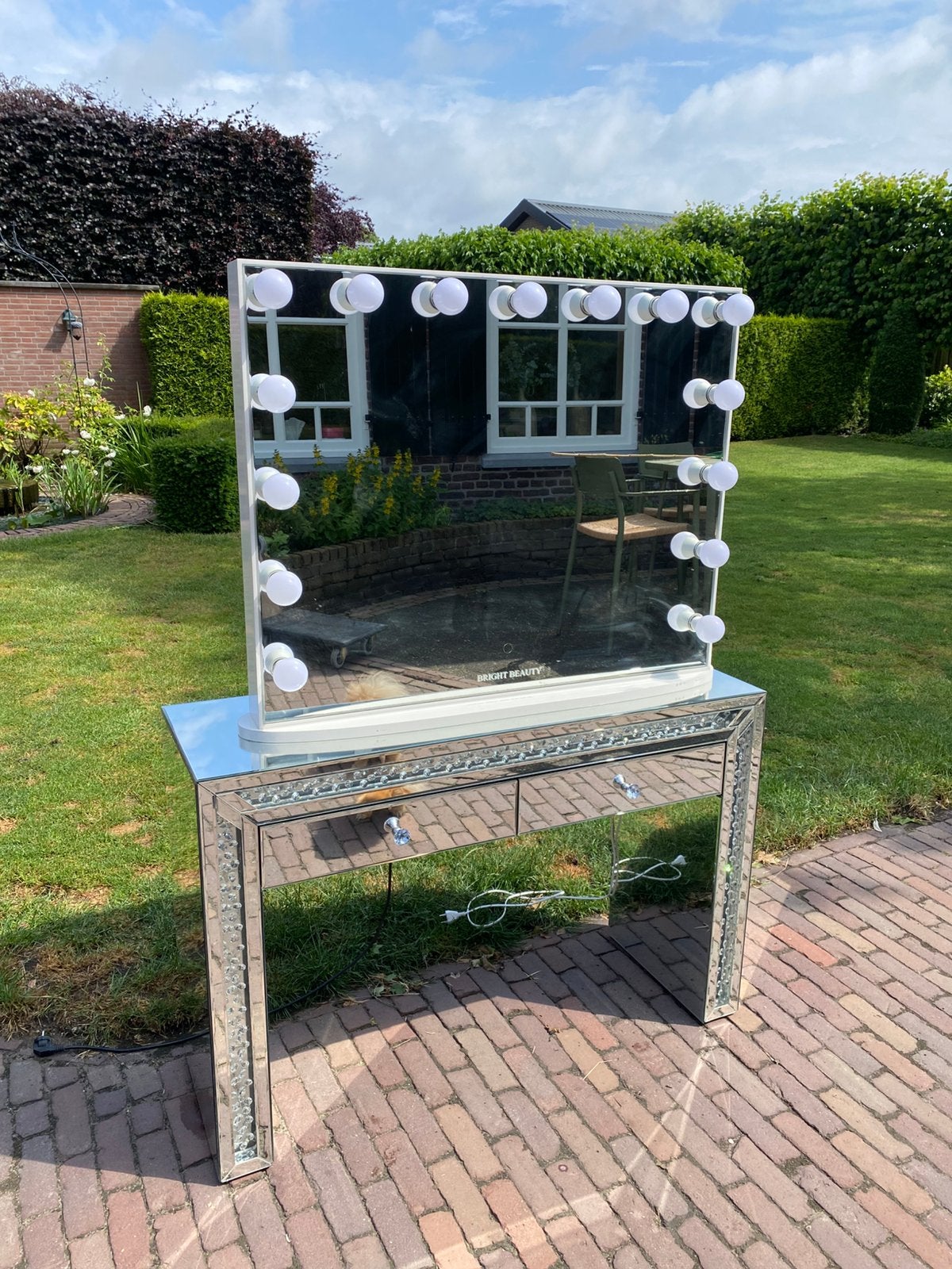 Kaptafel | make-up tafel | hollywood spiegel | verlichting, Huis en Inrichting, Ophalen, 50 tot 100 cm, Minder dan 100 cm