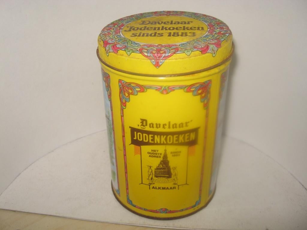 Molen blik van Davelaar jodenkoeken Alkmaar., Verzamelen, Blikken, Ophalen of Verzenden, Gebruikt, Koek(jes), Overige merken