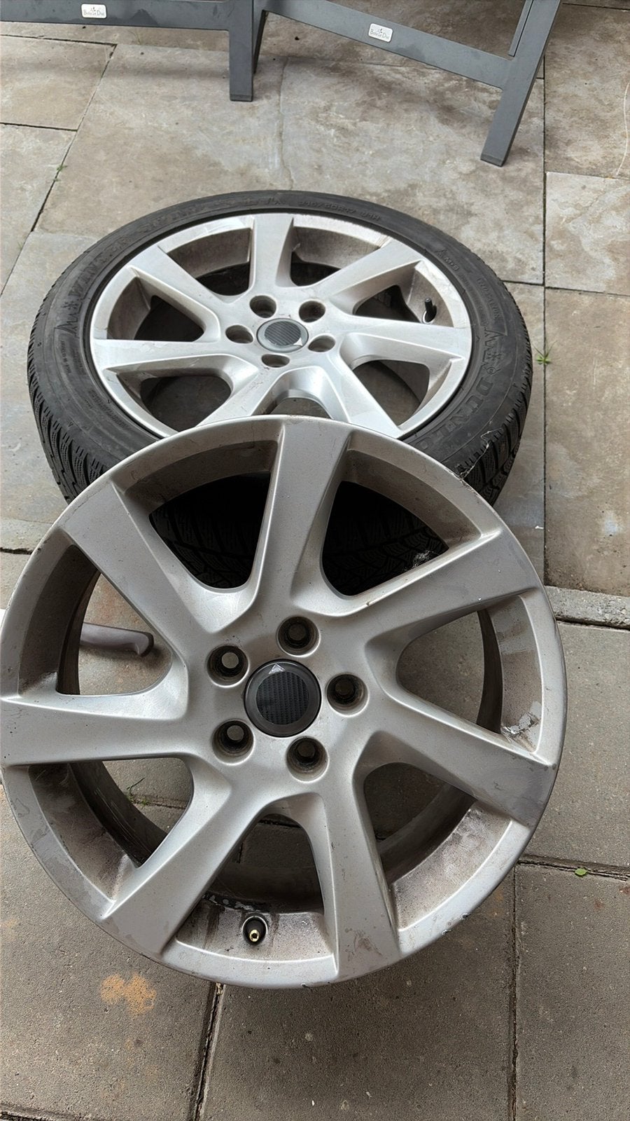 5x108 volvo 4x lichtmetalen wielen met 3 banden 215 50 17, Auto diversen, Wieldoppen, Ophalen, Gebruikt