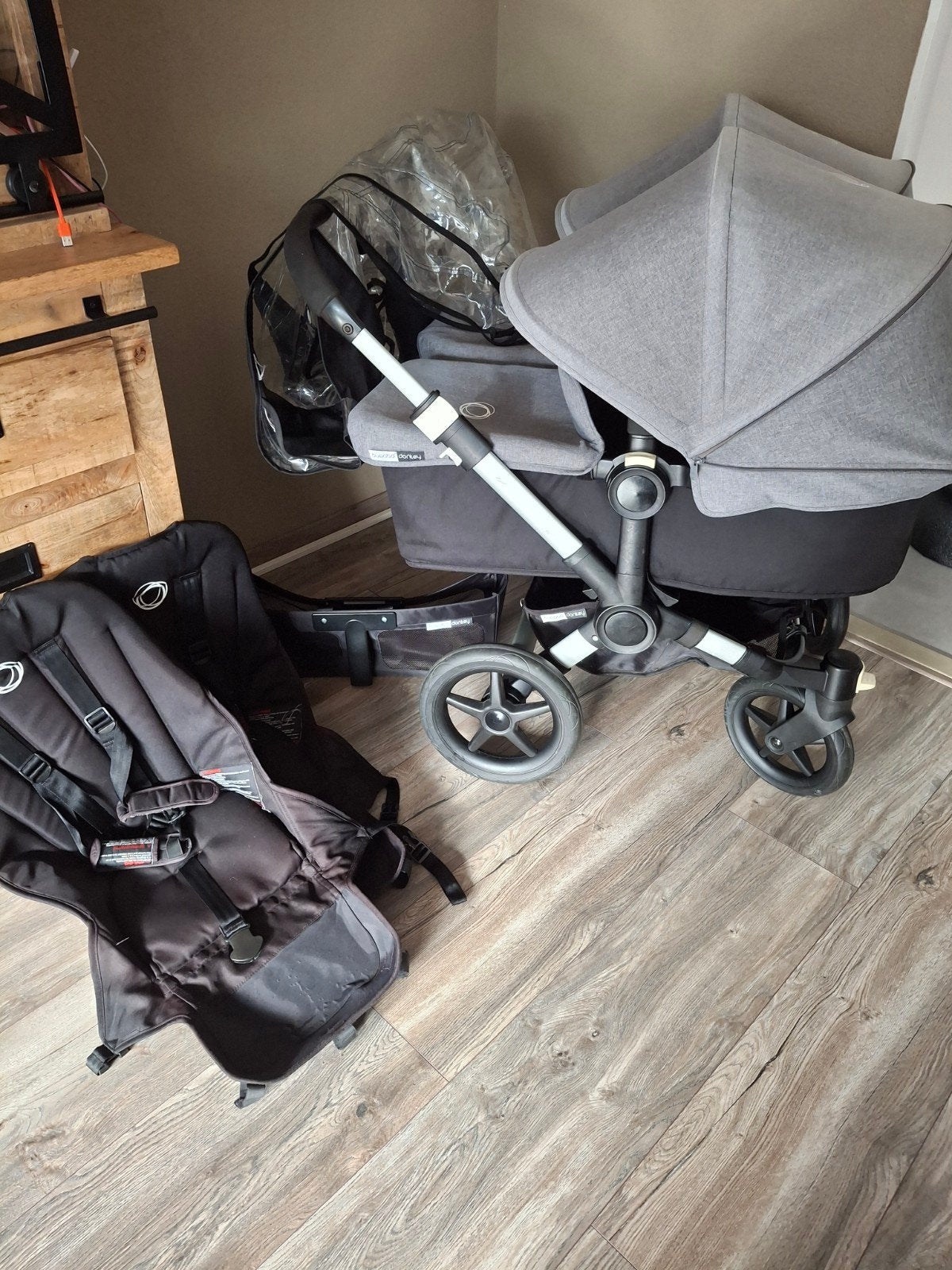 Bugaboo Donkey Duo Kinderwagen - Zwart/Grijs, Kinderen en Baby's, Kinderwagens en Combinaties, Ophalen, Gebruikt, Bugaboo, Combiwagen