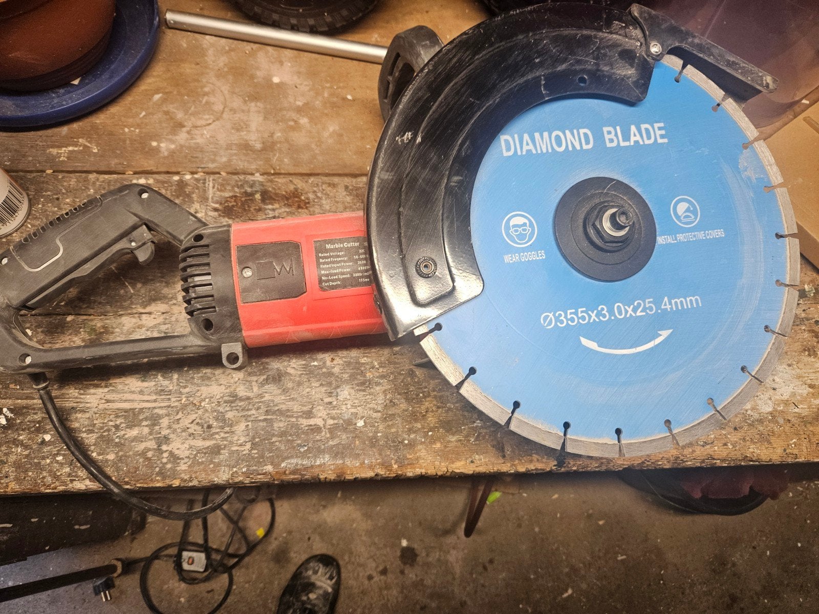 Krachtige Doorslijper met Diamantblad -, Gebruikt, Onbekend, 70 mm of meer, Overige typen