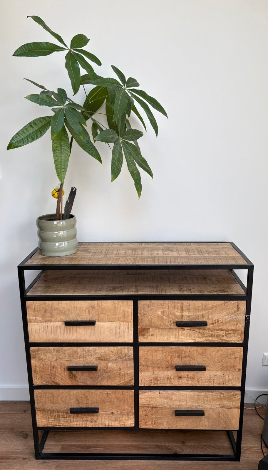 Loods 5 Ladenkast Hardhout metaal 100 x 100 x 40 cm, Gebruikt, 100 tot 150 cm, Ophalen of Verzenden, Met lade(s)