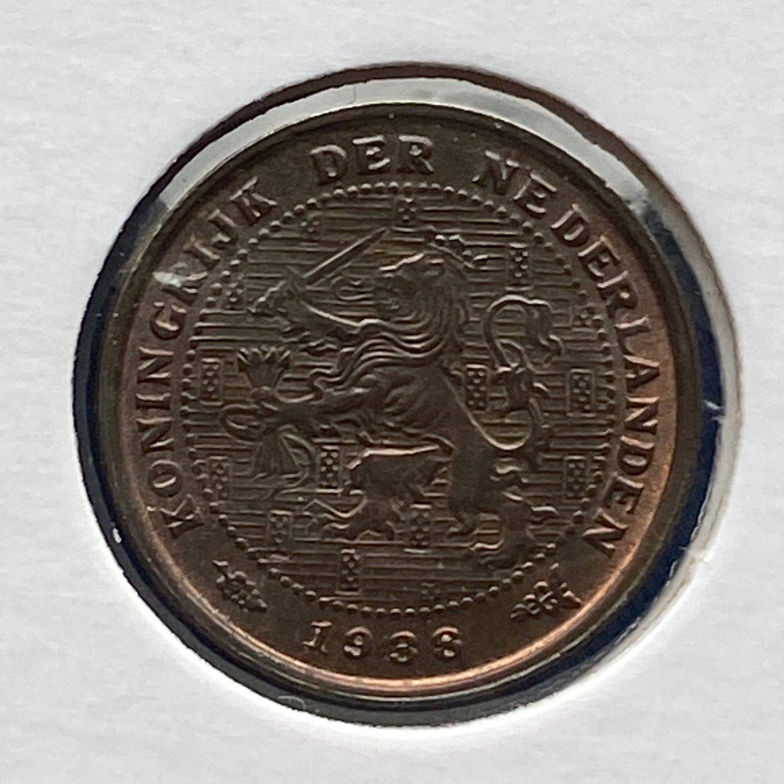 Halve Cent uit 1938 van Wilhelmina, Verzenden, Koningin Wilhelmina, Overige waardes, Losse munt