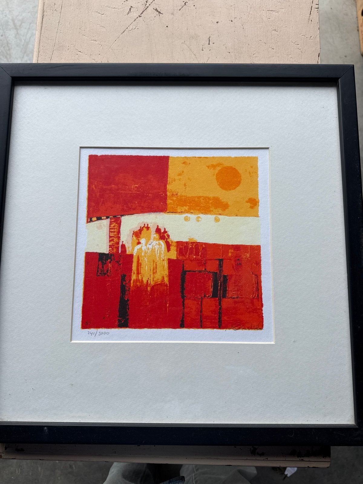 Abstracte  print Marjolijn van Ginkel, ingelijst, Antiek en Kunst, Ophalen of Verzenden