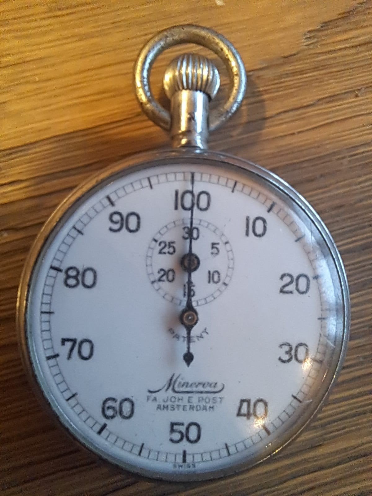 Antieke Minerva Stopwatch ,  FA Joh E Post Amsterdam, Antiek en Kunst, Antiek | Klokken, Ophalen