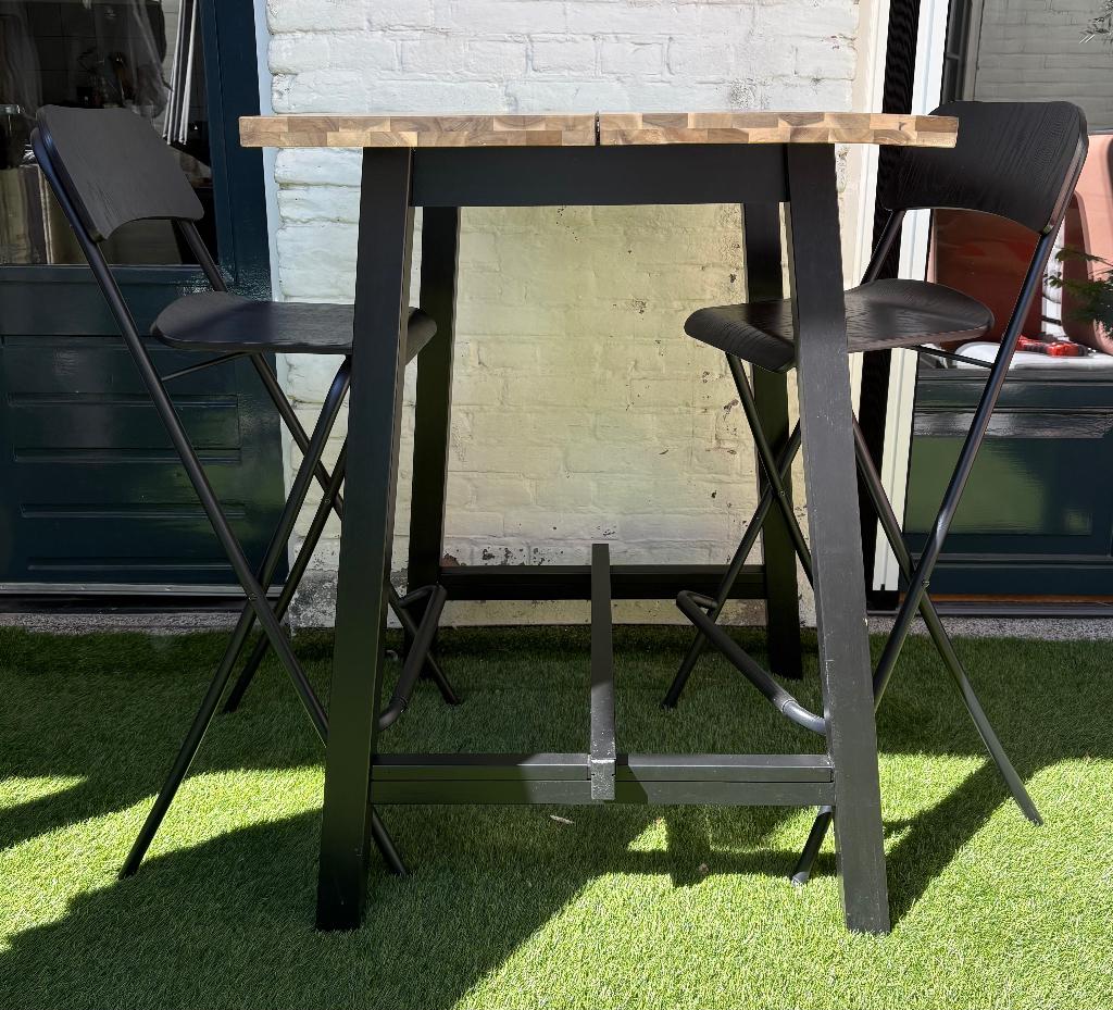 IKEA Bar tafel met bar stoelen, Ophalen, Gebruikt, Inclusief barstoelen