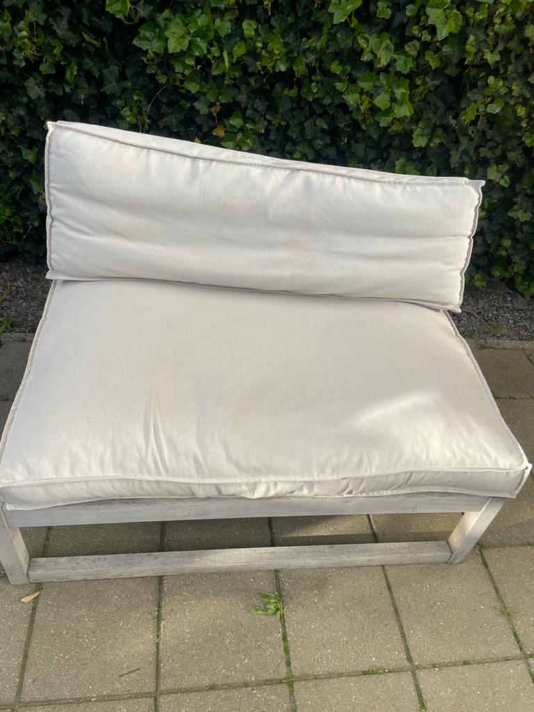 Houten loungebank met kussens 120x90, Tuin en Terras, Tuinsets en Loungesets, Ophalen, Gebruikt, Loungeset, Bank