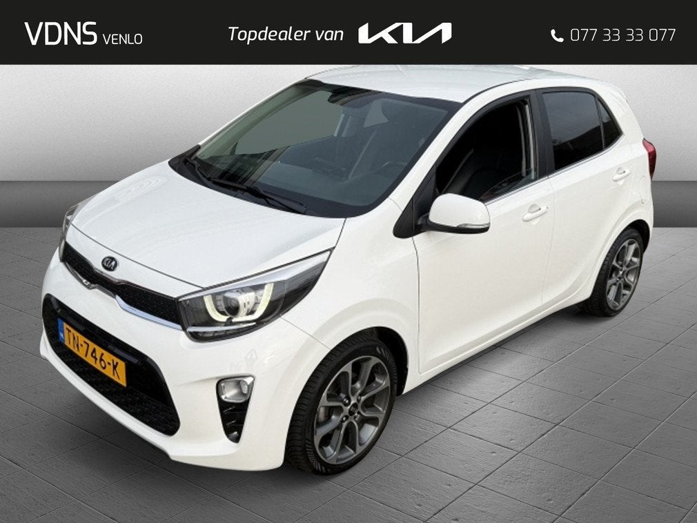 Kia Picanto 1.0 CVVT Design Edition NAVI + CAMERA / LUXE UIT, Auto's, Gebruikt, Start-stop-systeem, 4 stoelen, Wit