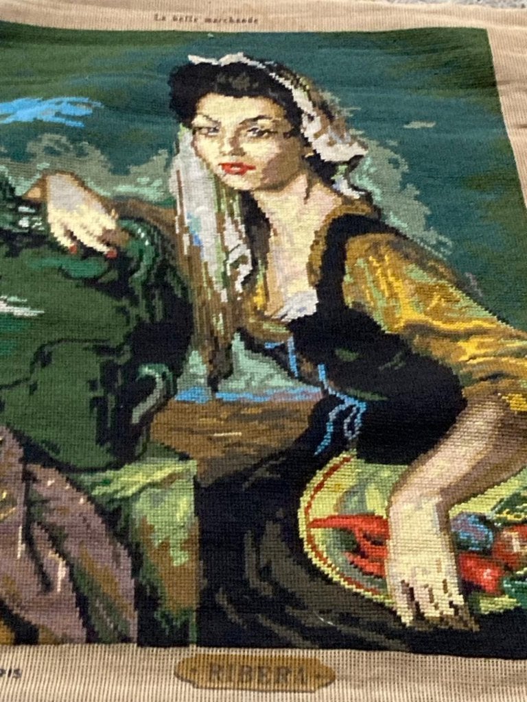 vintage handgemaakt wandtapijt Royal Paris, Antiek en Kunst, Ophalen of Verzenden