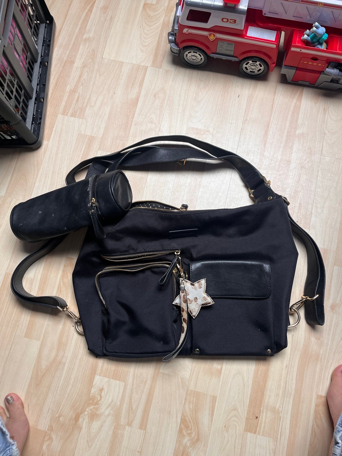 Supercute 4-in-1 Luiertas - Zwart - Goud, Ophalen, Gebruikt