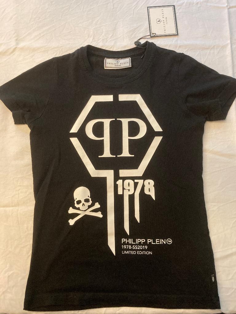 Philipp plein zwart shirt ss in maat 128 1978 skull!, Philipp Plein, Jongen of Meisje, Ophalen of Verzenden, Zo goed als nieuw