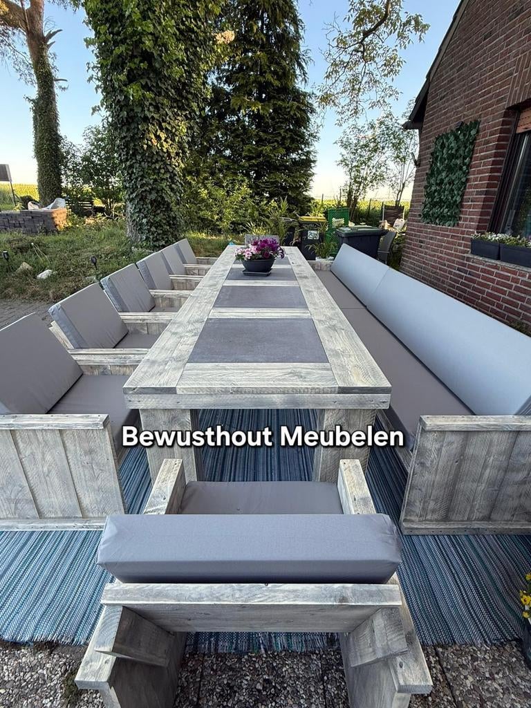 Steigerhout Hoekbank/Tuinset. Lente kortingen!, Tuin en Terras, Tuinsets en Loungesets, Steigerhout, Ophalen of Verzenden, Zo goed als nieuw