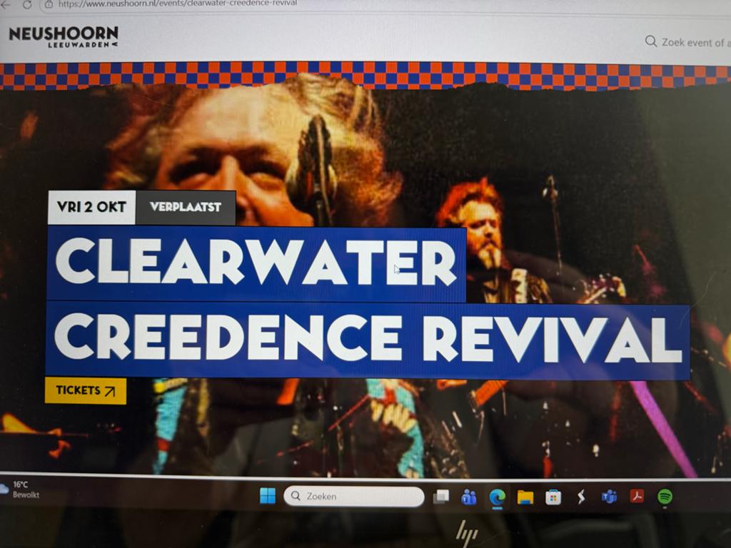 Clearwater Creedence Revival (CCR) - 2 tickets Leeuwarden, Twee personen, Oktober
