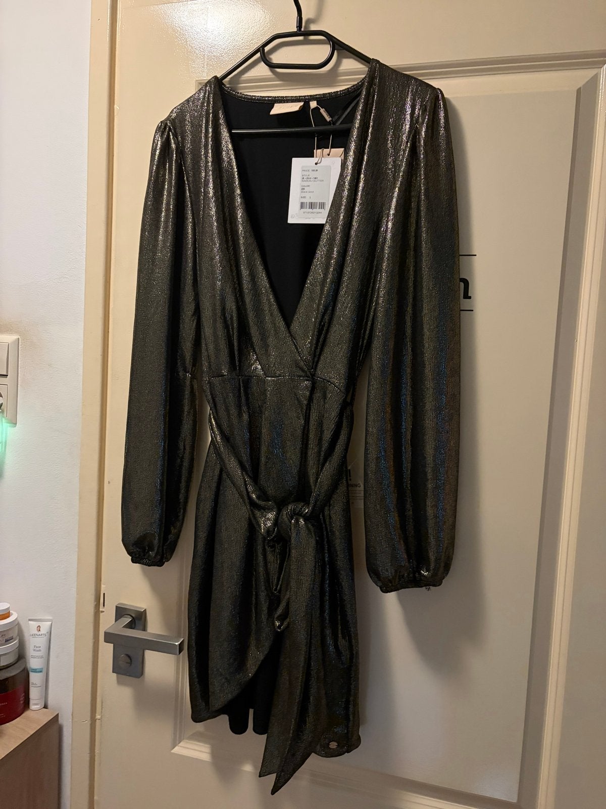 JOSH V Isabeau Glitter Jurk - Zwart Goud, Zwart, Maat 42/44 (L), Nieuw, Ophalen of Verzenden