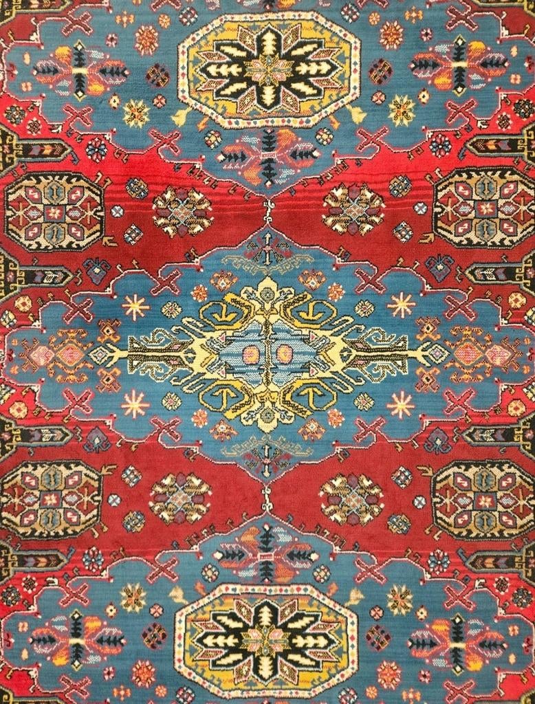 Vintage oosters Kazak vloerkleed medallion Karaman 185x290cm, Gebruikt, Perzisch, Vintage, Oosters, 150 tot 200 cm, Niet van toepassing
