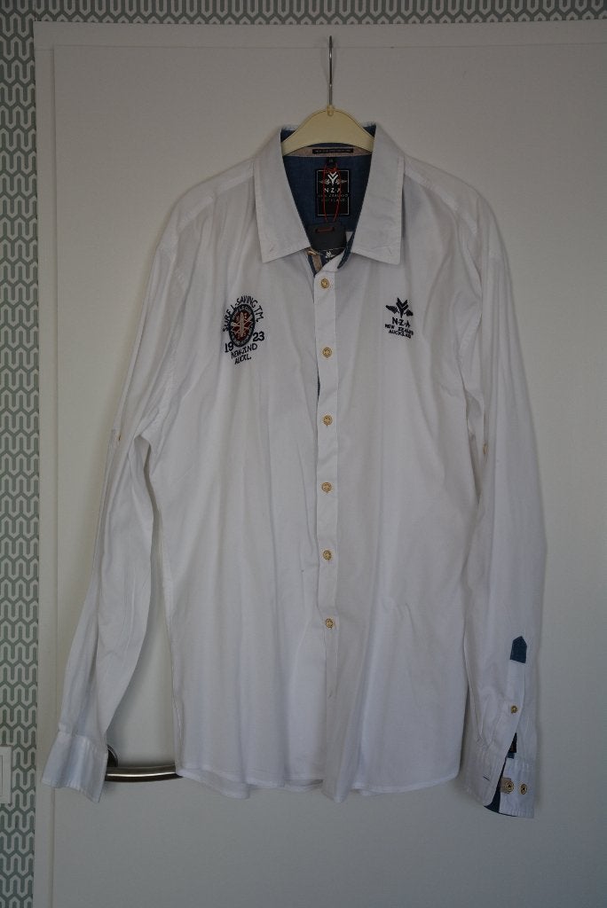 Nieuwe overhemd  NZA New Zealand Auckland., Kleding | Heren, Ophalen of Verzenden, Nieuw, Wit, Overige halswijdtes