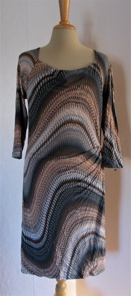 Mooie herfst kleuren print jurk van Tramontana! M, Kleding | Dames, Jurken, Maat 38/40 (M), Zo goed als nieuw, Knielengte, Meerkleurig