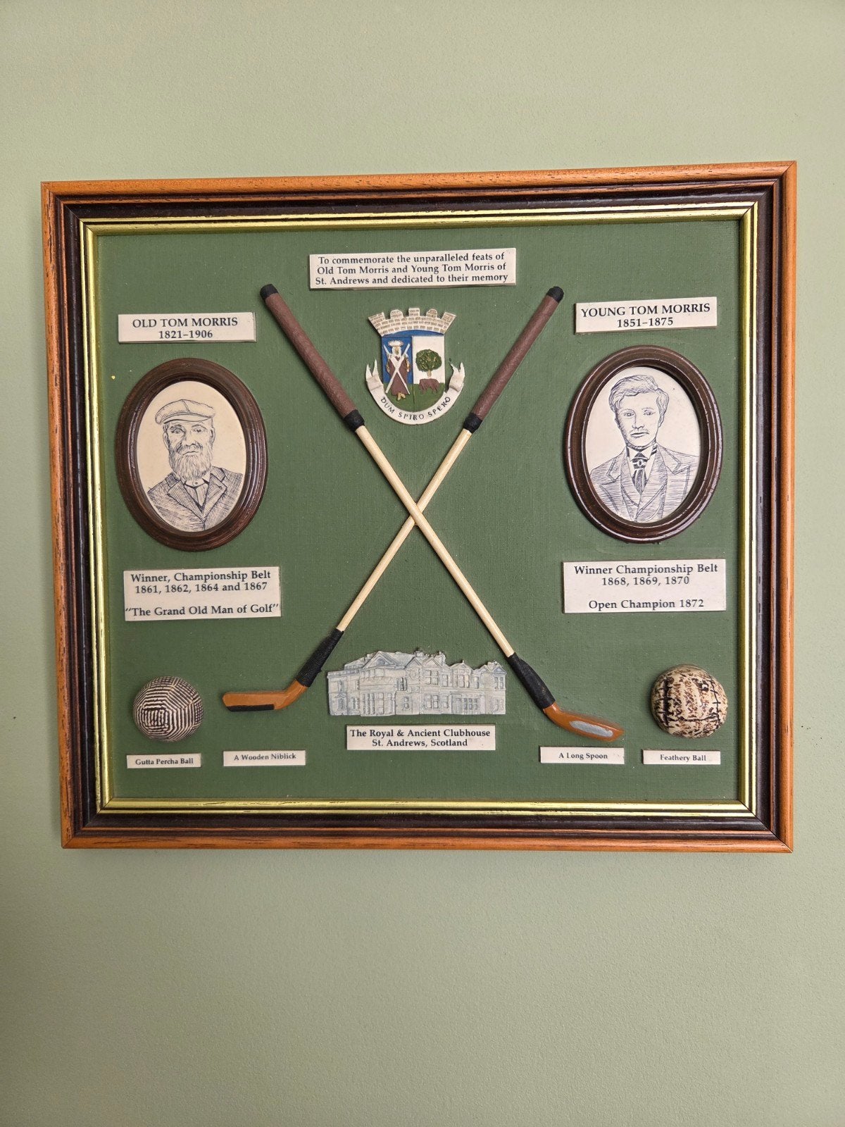 Golf Memorabilia Schaduwkist - Old & Young Tom Morris, Verzamelen, Sportartikelen en Voetbal, Ophalen of Verzenden, Gebruikt, Overige sporten