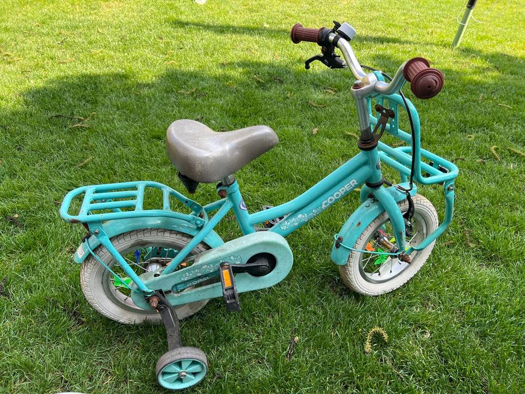 Kinderfiets Cooper 12 inch met zijwieltjes, Fietsen en Brommers, Ophalen, Terugtraprem, Zijwieltjes, Gebruikt