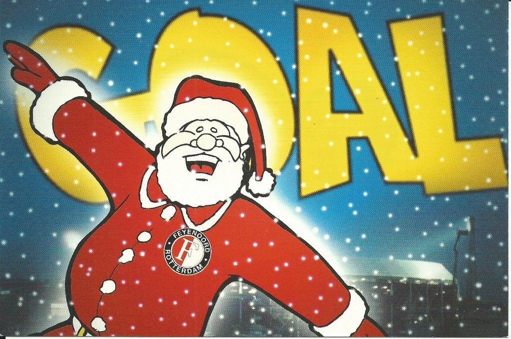 2000  Kerst- en Nieuwjaarskaarten Feyenoord 5x, Ophalen of Verzenden, Zo goed als nieuw, Feyenoord