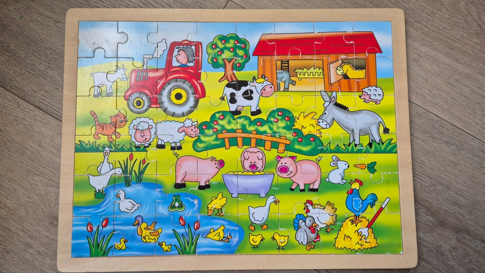 Houten boerderij puzzel voor kinderen, 2 tot 4 jaar, Gebruikt, 10 tot 50 stukjes, Ophalen of Verzenden