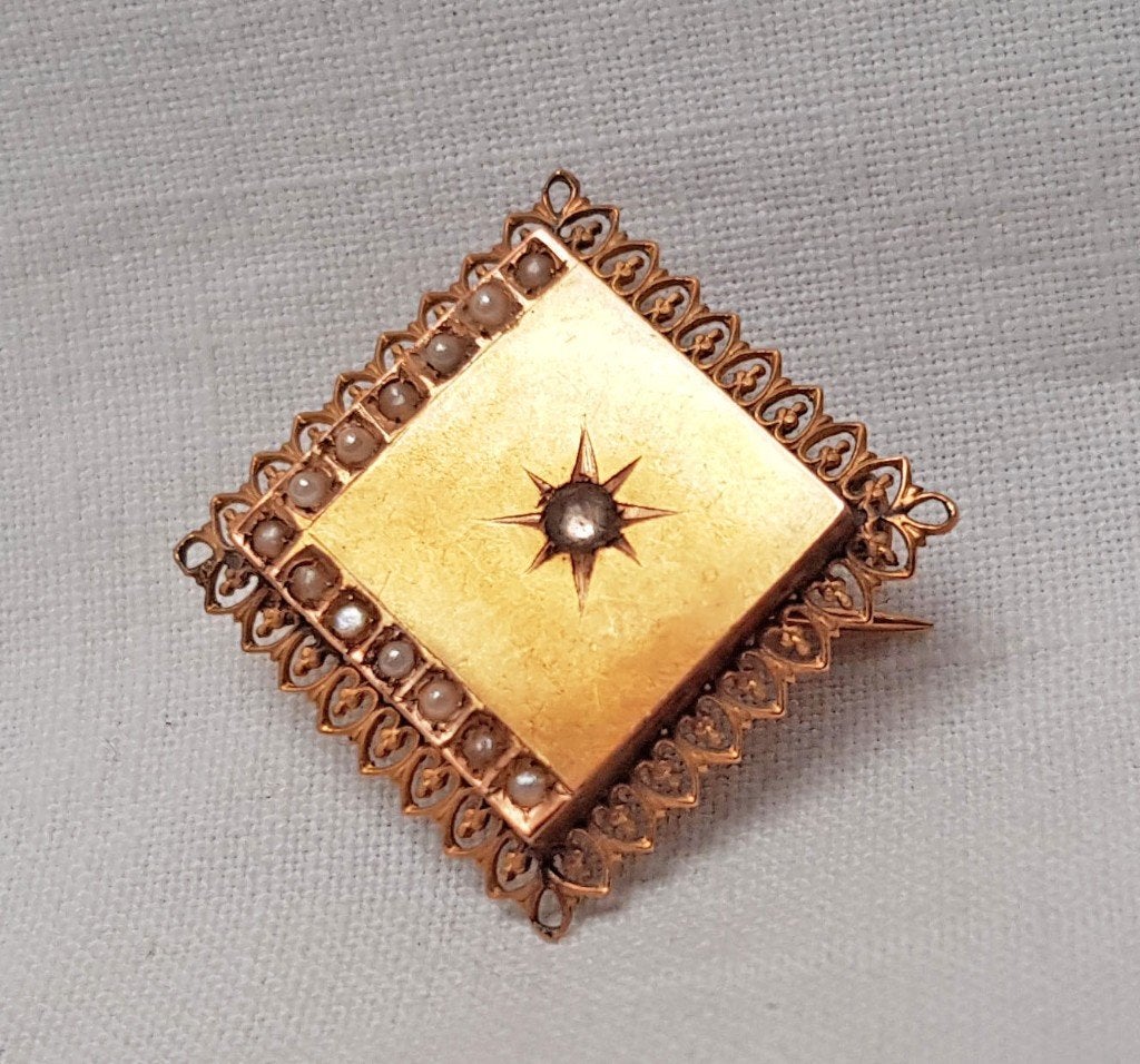 Broche antiek 18kt Vlaams., Sieraden, Tassen en Uiterlijk, Ophalen of Verzenden, Goud, Broche