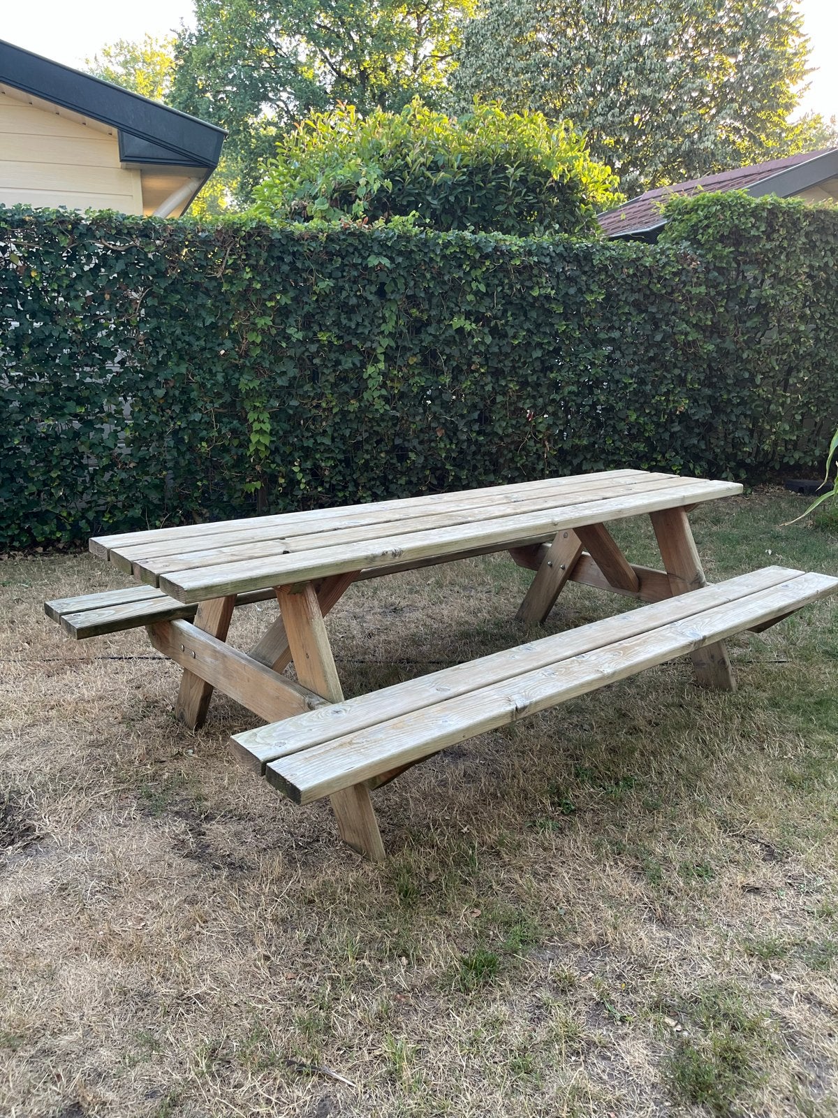 Robuuste Douglas Houten Picknickbank - 250x150 cm, Tuin en Terras, Picknicktafels, Ophalen, Gebruikt, Rechthoekig, Hout