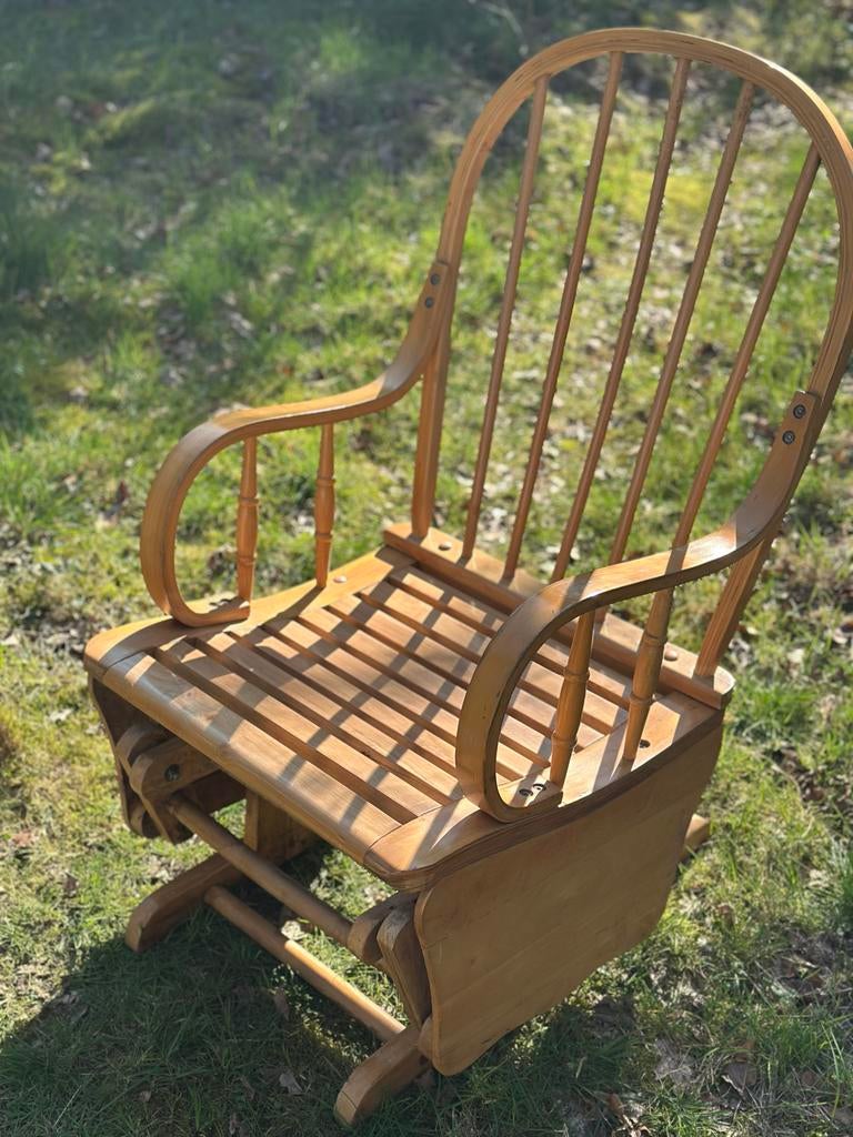 Vintage houten glider schommelstoel, Ophalen