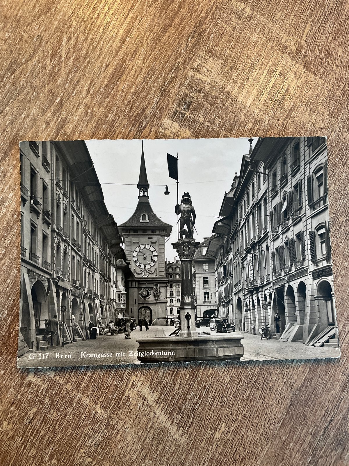 Oude ansichtkaart Bern, Kramgasse met Zytgloggeturm, 1955, Ophalen of Verzenden, 1940 tot 1960, Gelopen, Overig Europa